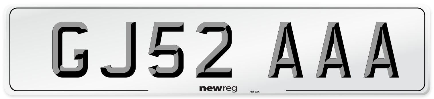 GJ52 AAA Number Plate from New Reg